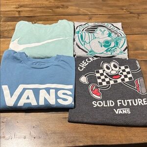 Vans youth Tees in Bluelong sleeve , Gray, and Teal